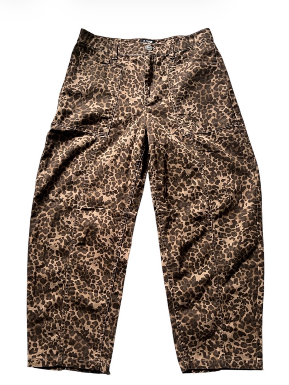 Future Collective Leopard Print Barrel Pants – Size 8